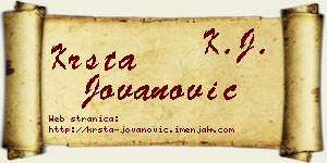 Krsta Jovanović vizit kartica